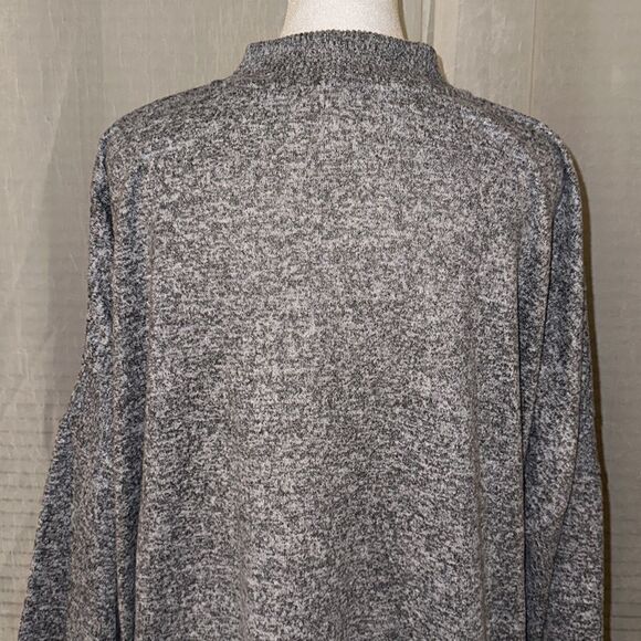 C&C California 2X Fine Knit Gray Heathered Light Weight Drop Sleeve Sweater - Picture 4 of 13